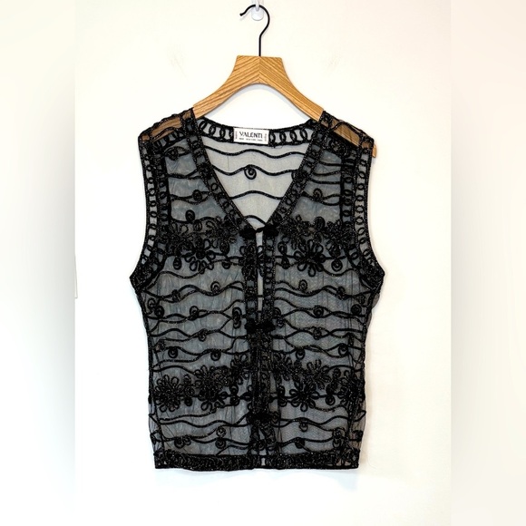 Valenti sheer embroidered vest , sz : medium - Picture 1 of 7